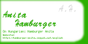 anita hamburger business card